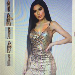 She must be famous sequin dress